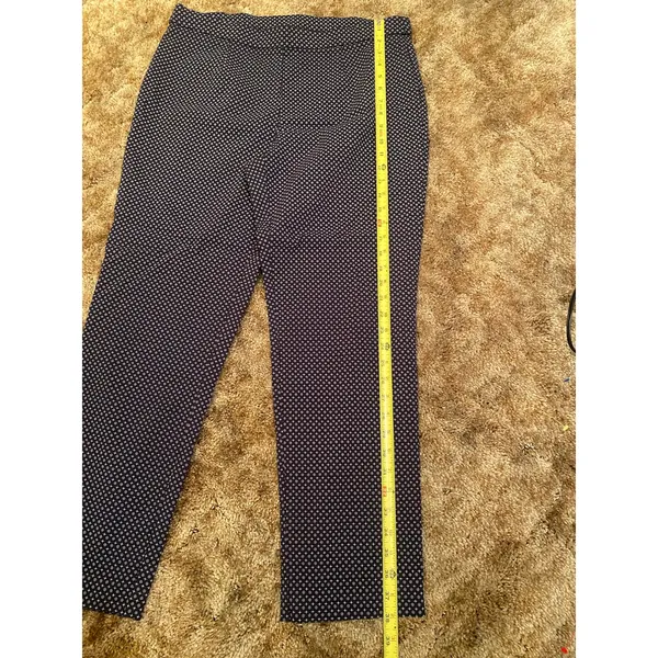 Briggs New York Navy Polka Dot Floral Pattern Stretch Pants Capris Y2K - Image 5