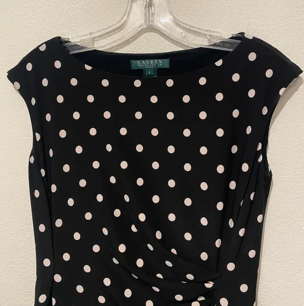 - Black and White Polkadot Dress - Image 2