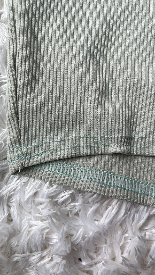 Missguided Mint Green Ribbed One Shoulder Crop Top - Image 7