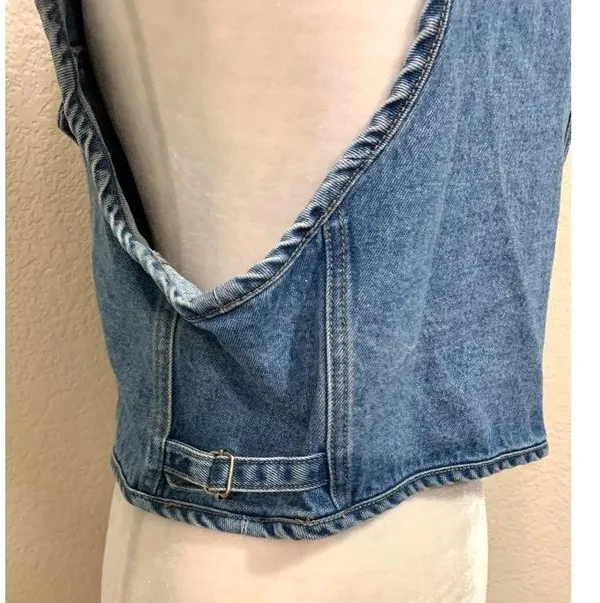 New York Line Vintage 90s Blue Denim Vest - Image 4