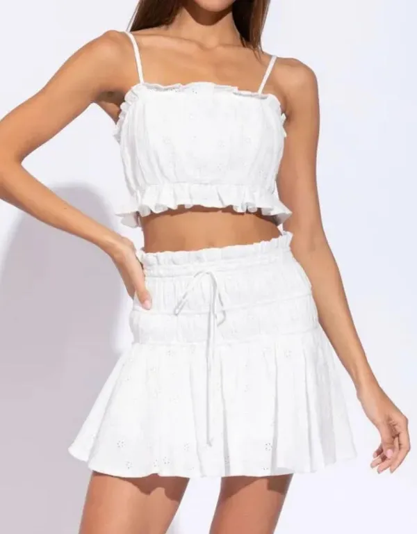 Sky to Moon White flower skirt set - Image 2