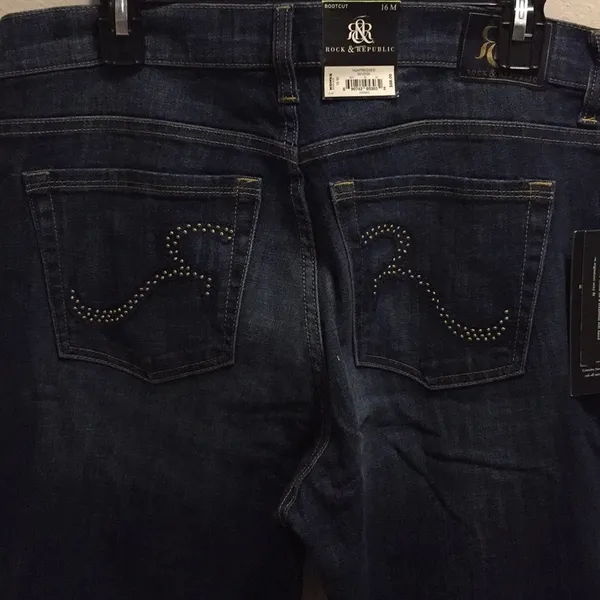 Rock and Republic Huntressed Bootcut Jeans Size 16 NEW - Image 5