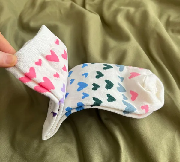 J. Crew Multi-Colored Heart Ankle Crew Socks - Image 3