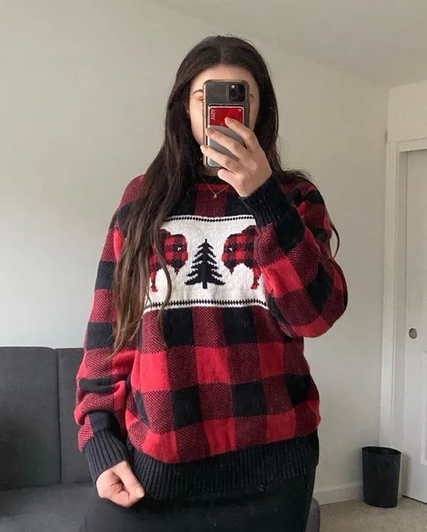 Oversized Christmas Sweater Red Size M - Image 3