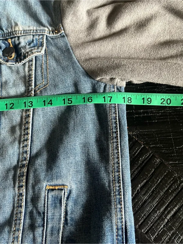 Y2K Abercrombie & Fitch Women's Hooded Jean Trucker Jacket Size S - Image 9