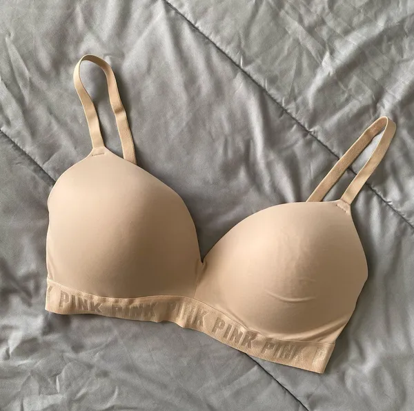 Victoria's Secret PINK Wear Everywhere Wireless Lightly Lined Bra Nude 36DD - Image 2