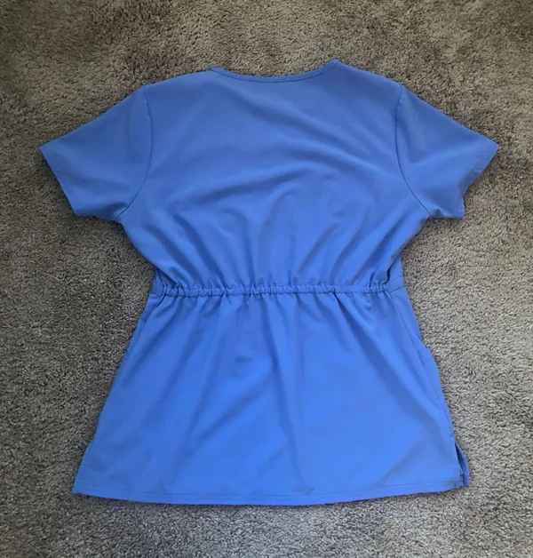 Cherokee Ceil Blue Scrub Top Size S - Image 2