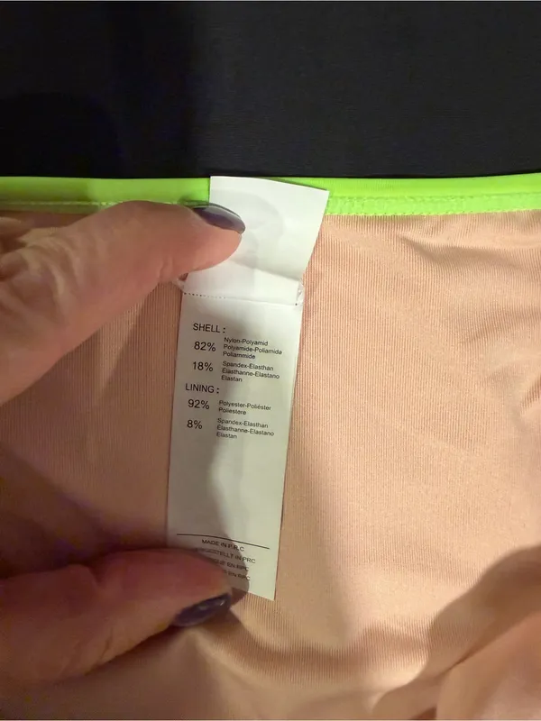 Cupshe Neon Colorblock Bikini Top and High Waisted Bottoms Size L NWT - Image 5