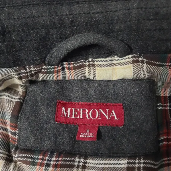 Merona Womens Peacoat Size Small Dark Gray Wool Blend Double Breasted Jacket - Image 8