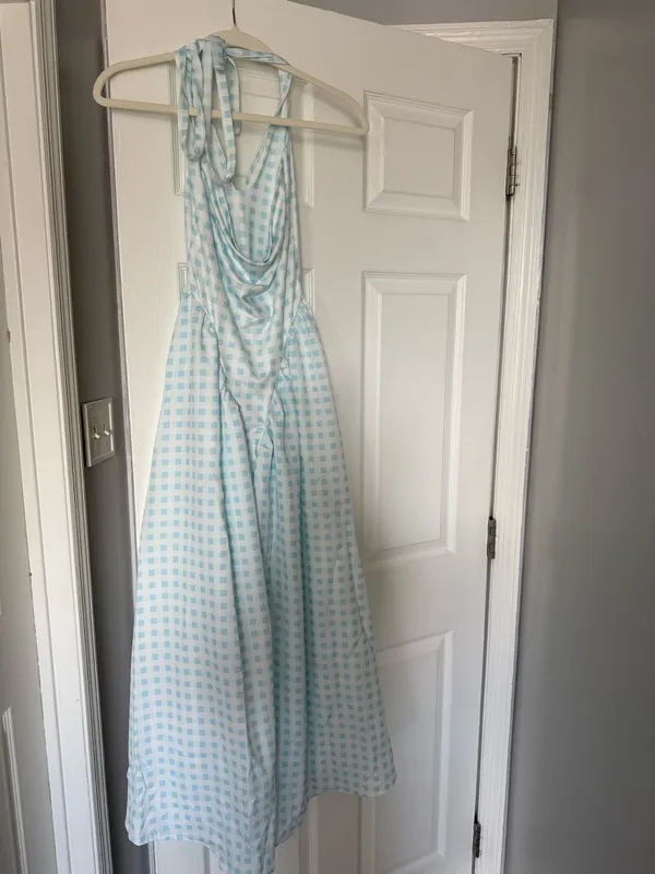 Halter Midi Dress Blue - Image 5