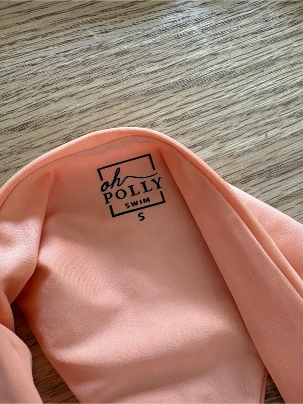 Oh Polly Peach Ring-Detail Bandeau Bikini Set - Image 4