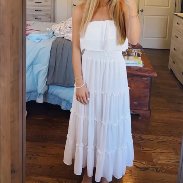 Strapless white dress - Image 2
