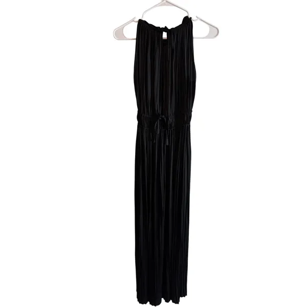 Maje Pleated Halter Jumpsuit Womens 34 XS Black Wide‎ Leg Elegant Evening - Image 2