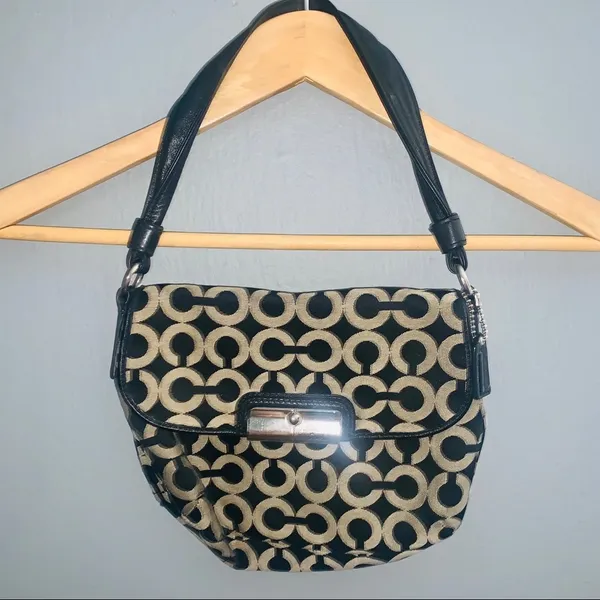Vintage coach double c logo black shoulder bag - Image 2