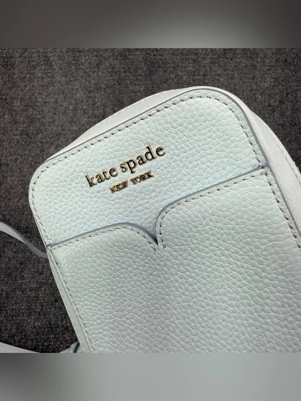 KATE SPADE Zeezee North South Phone Crossbody Light Blue Pebble Leather - Image 4