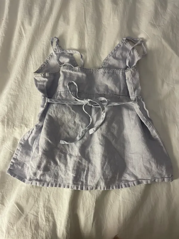 Brandy Melville Top Blue Linen - Image 3