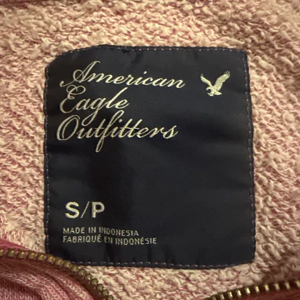 American Eagle Light Pink Zip-Up Hoodie Long Sleeve Lightweight Women’s Small - Image 8