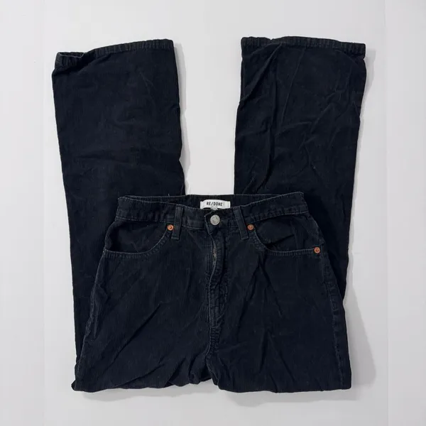Re/Done 70's Loose Flare Washed Black Size 25 Flaw - Image 2