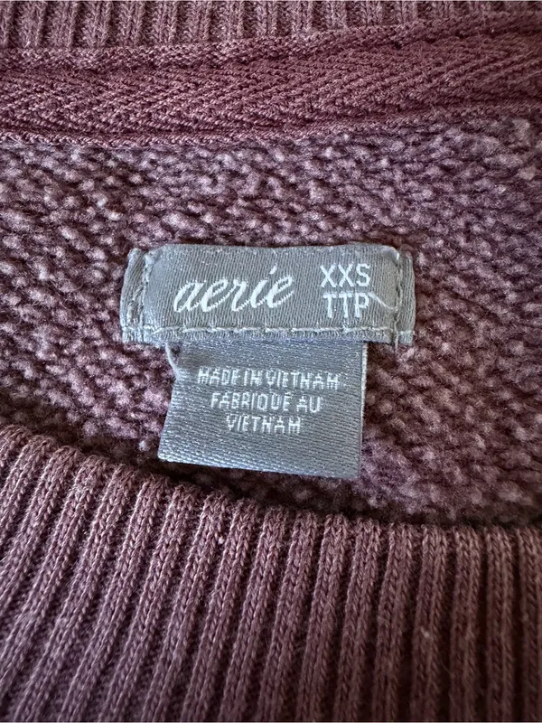 Aerie Oversized Crewneck Sweatshirt Plum Purple Size XXS - Image 2