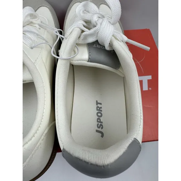 New J Sport Cecily Women’s Sneaker Suede White/Grey Low Top Shoes Size 7 US - Image 7