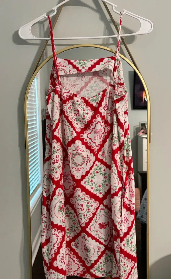 Red patterned dress Size XS - Image 2