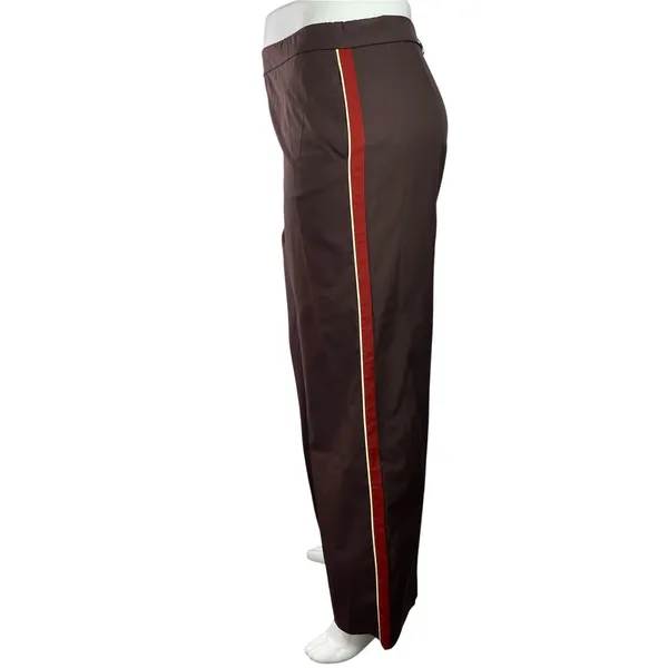 Zara Womens Brown High Waisted Flared Wide Leg Crop Lounge Trousers Pants Sz XL - Image 2