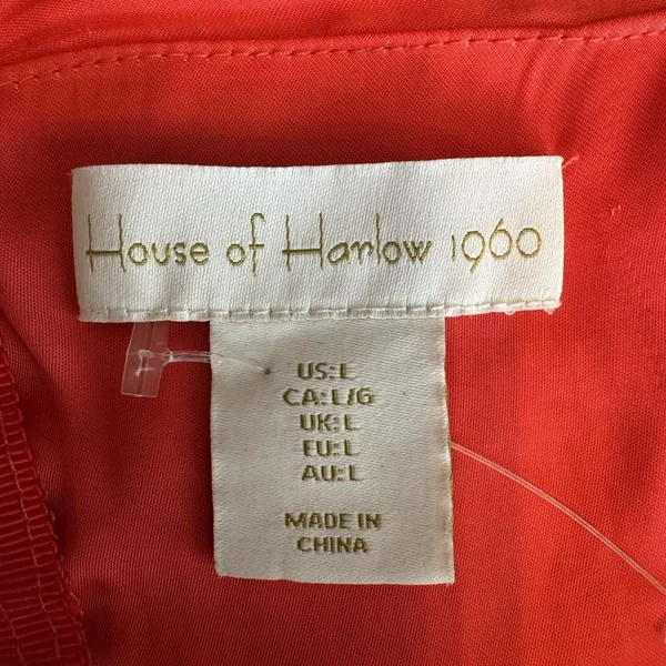 House of Harlow 1960 Dress Large Red Ruched Pleated Mini Keyhole Cocktail - Image 6