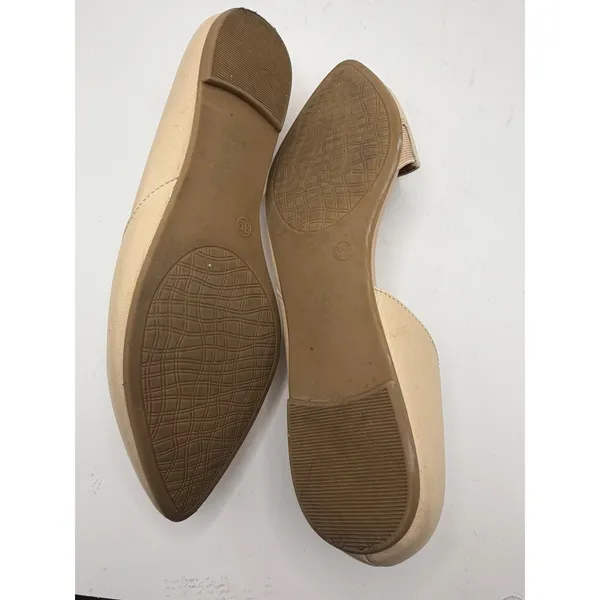 Michael Shannon Alyssa Flats Women‎ 9 Beige d'Orsay Pointed Toe Leather Preppy - Image 8