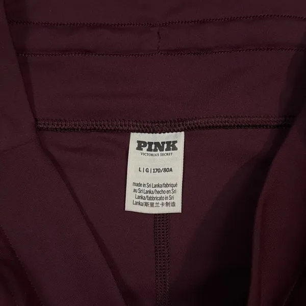 PINK Victoria’s Secret Relay Knit Jogger Pants Burgundy Athletic Lounge Sz Large - Image 10