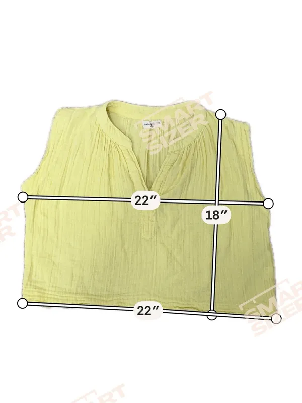 Natural Life Yellow Cotton Gauze Raw Sleeveless Hem Top XS/S Boho Beach‎ - Image 4