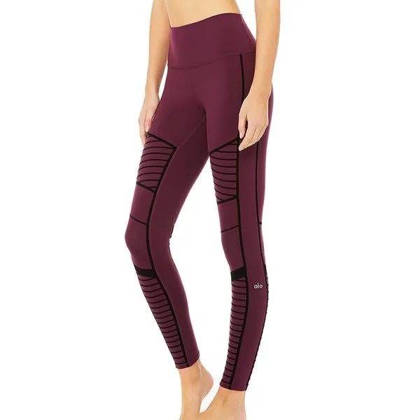 Alo Flocked High Waist Moto Legging - Image 7