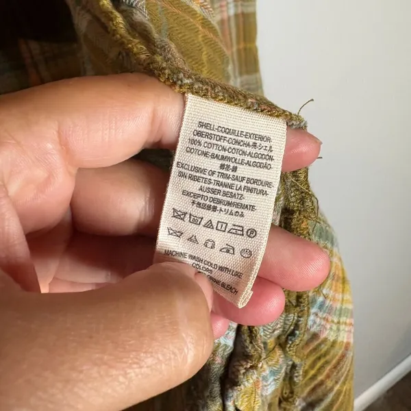 Free People Juniper Ridge Olive Green Plaid Flannel - Image 3
