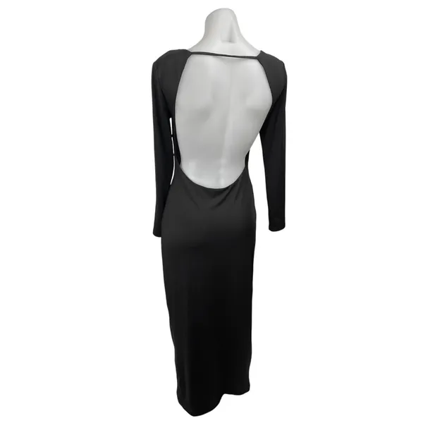 Princess Polly Black Sweetheart Neck Long Sleeve Backless Midi Bodycon Dress 6 - Image 2