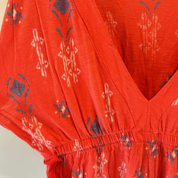 American Eagle Outfitters Large Vintage‎ Y2K Boho Coral Tribal Print Top - Image 4