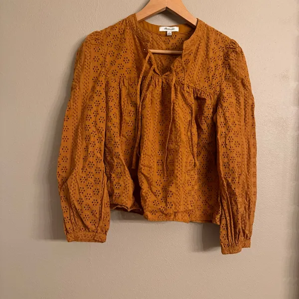 MADEWELL Eyelet Double-Tie Peasant Top‎ - Image 2
