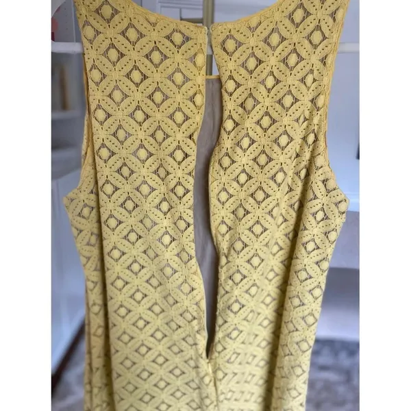 Apt 9‎ Yellow Lace Sleeveless Shift Dress Knee Length Elegant Coquette Parisian - Image 4