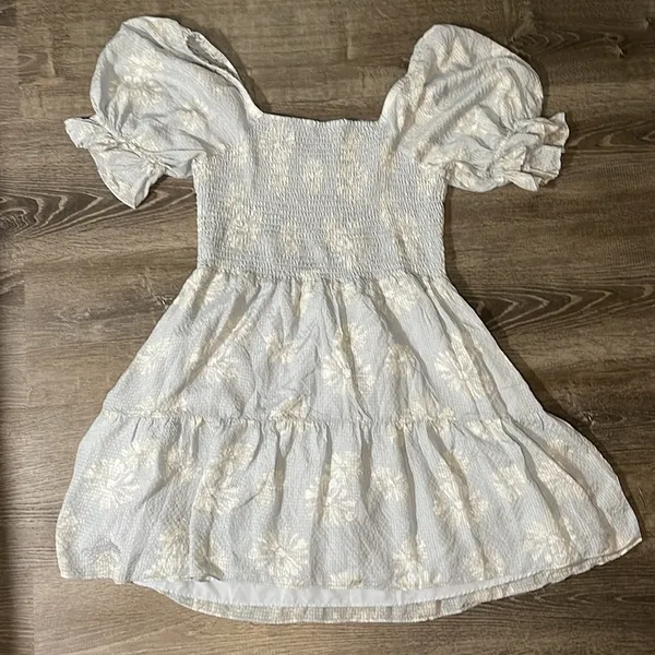 Madewell Silk Lucie Smocked‎ Mini Dress in Moody Blooms Size XL Women's - Image 7