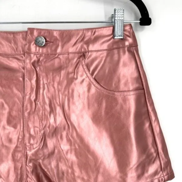 By the Way‎ Hazel Hot Short Pink Metallic Shorts Faux Leather Size Small Concert - Image 4
