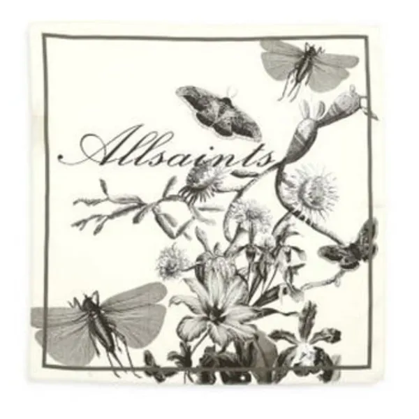 Brand New AllSaints Sanibal Placement Bandana 100% Silk Chalk White - Image 2