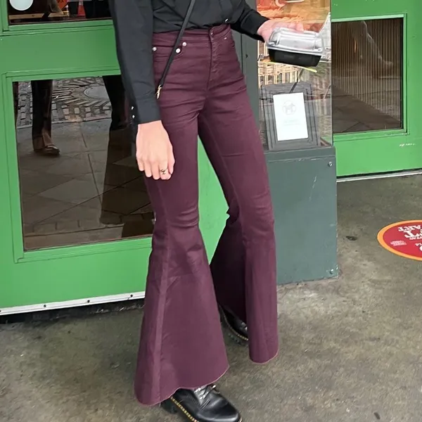 Purple Free People Super Flare Jeans - Image 2