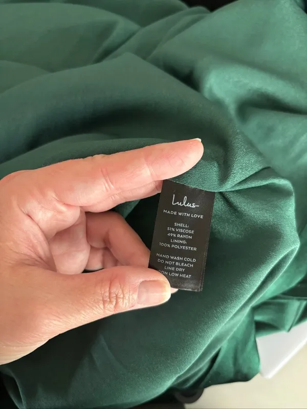 Lulus Extraordinary Presence Satin Strapless Maxi Dress 2X Dark Green NWT - Image 3