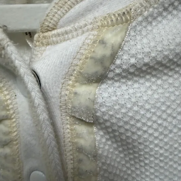 Free People Off White Textured Long Sleeve Henley Snap Button Top Womens XS‎ - Image 5