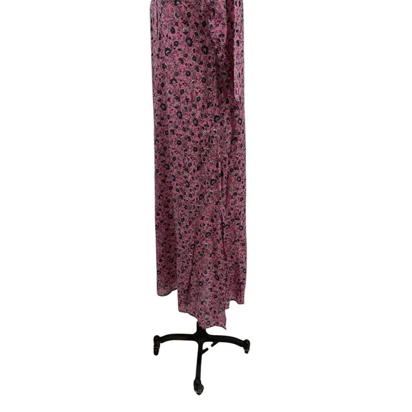 Roller Rabbit Pink Floral Cotton Maxi Dress Button‎ Front 3/4 Sleeve Size XS - Image 6