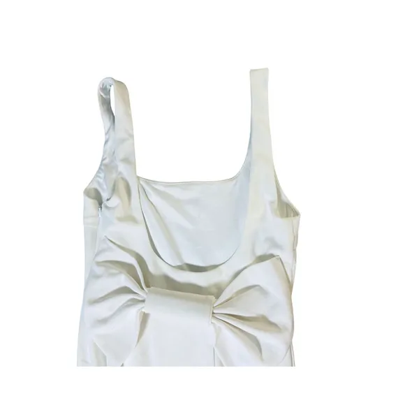NWOT Lulus Size Medium Loving Fate White Bow Square Neck Backless Maxi Dress - Image 10
