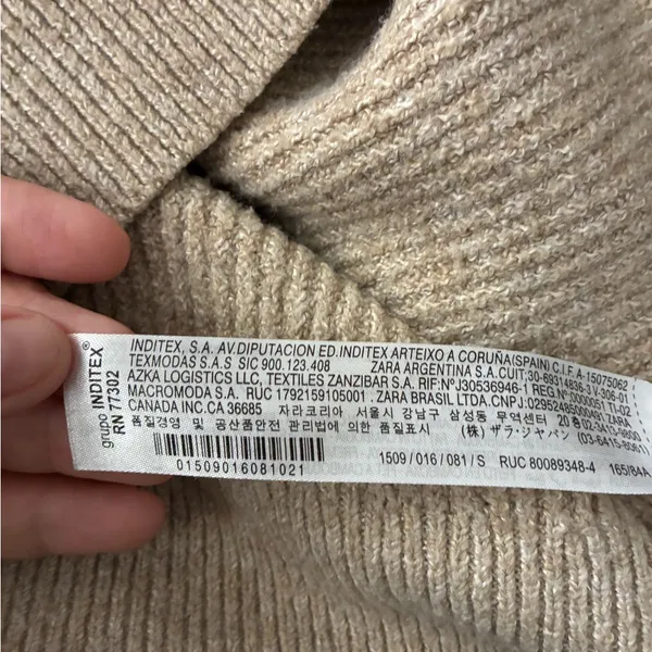 Zara Women's Elegant Beige Knit Cardigan Sweater S - Image 11