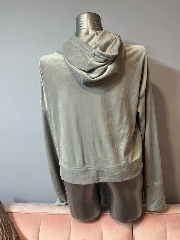 OFFLINE by Aerie Velour Hoodie Grey - Image 6