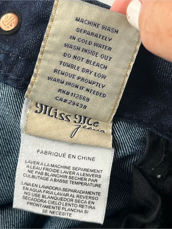 Miss Me Dark Blue Wash Embellished Back Flap Pocket Jeans Boot Womens 31 Denim - Image 6