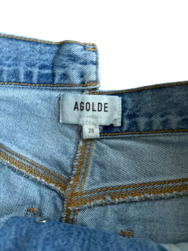 AGOLDE Denim Distressed Asymmetrical Shorts Size 28 - Image 9