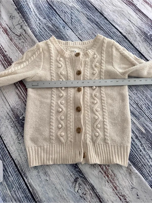 Vintage Y2K Aerie Cream Cable-Knit Button Wool Blend Cardigan Sweater - Image 8