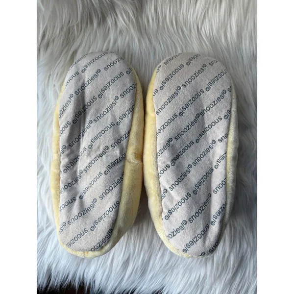 Yellow Plush Women's Slippers with 'Stay Pawssitive' Embroidery - Image 6